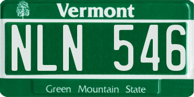 VT license plate NLN546