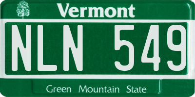 VT license plate NLN549