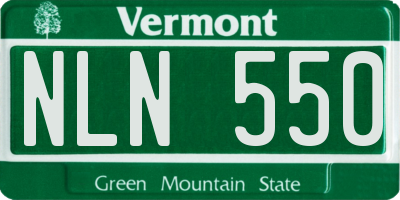 VT license plate NLN550
