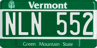 VT license plate NLN552