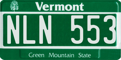 VT license plate NLN553