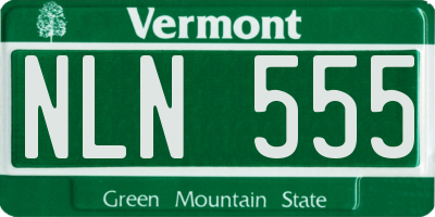 VT license plate NLN555