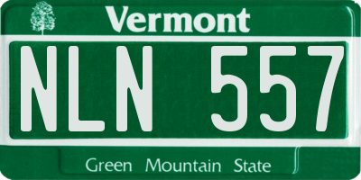 VT license plate NLN557