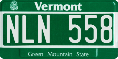 VT license plate NLN558