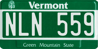 VT license plate NLN559