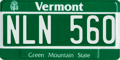 VT license plate NLN560