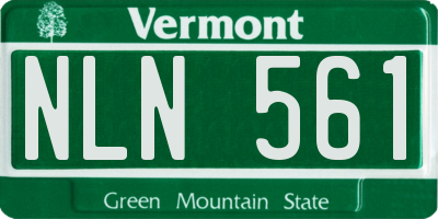 VT license plate NLN561