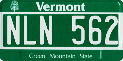 VT license plate NLN562