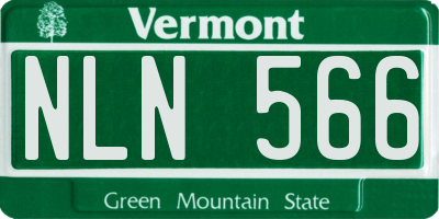 VT license plate NLN566