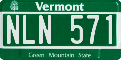VT license plate NLN571