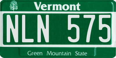 VT license plate NLN575