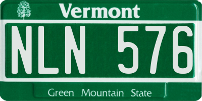 VT license plate NLN576