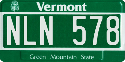 VT license plate NLN578