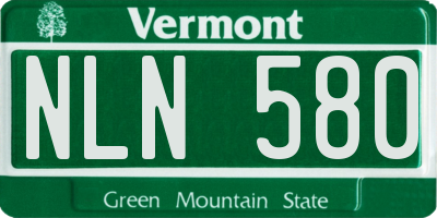 VT license plate NLN580