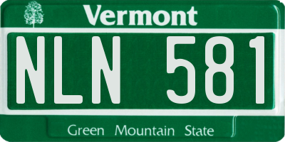 VT license plate NLN581