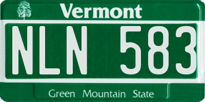 VT license plate NLN583