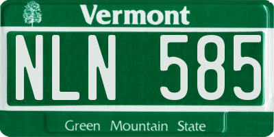 VT license plate NLN585