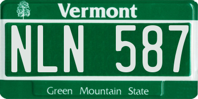 VT license plate NLN587