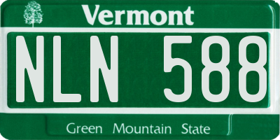 VT license plate NLN588