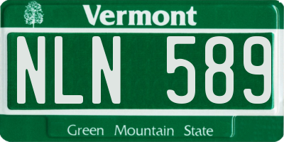 VT license plate NLN589