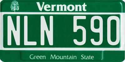 VT license plate NLN590