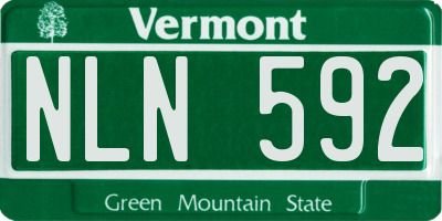 VT license plate NLN592