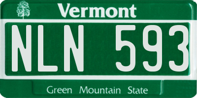 VT license plate NLN593