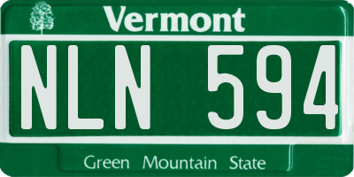 VT license plate NLN594