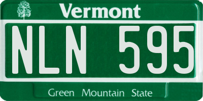 VT license plate NLN595
