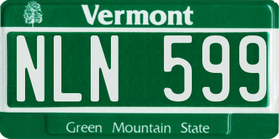 VT license plate NLN599