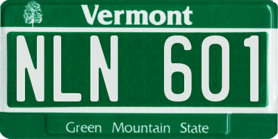 VT license plate NLN601