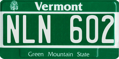 VT license plate NLN602