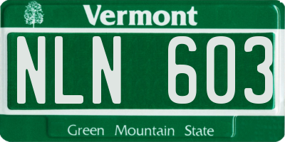 VT license plate NLN603
