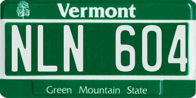 VT license plate NLN604