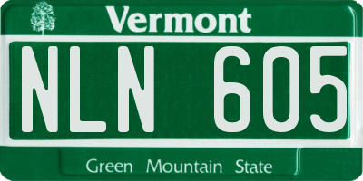 VT license plate NLN605