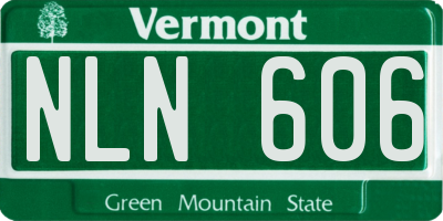 VT license plate NLN606
