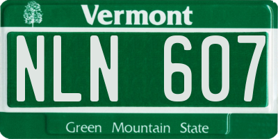 VT license plate NLN607