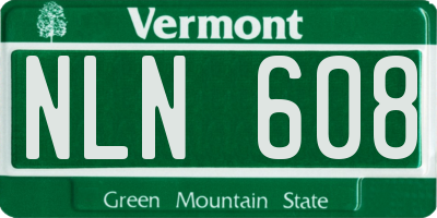 VT license plate NLN608