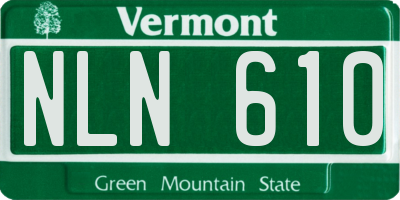 VT license plate NLN610
