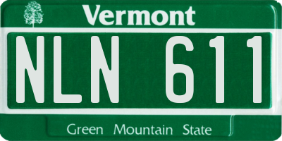 VT license plate NLN611