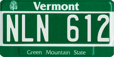 VT license plate NLN612