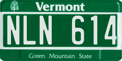 VT license plate NLN614