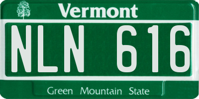 VT license plate NLN616