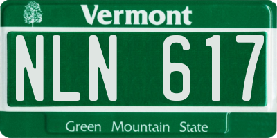 VT license plate NLN617