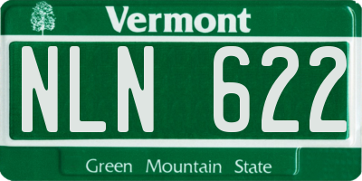 VT license plate NLN622