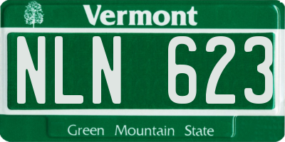 VT license plate NLN623