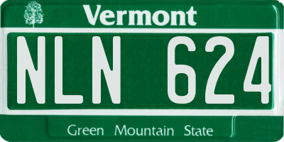 VT license plate NLN624