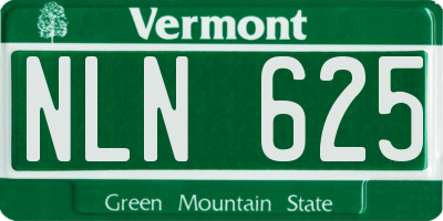 VT license plate NLN625