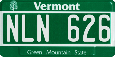 VT license plate NLN626