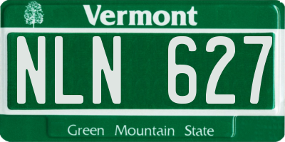 VT license plate NLN627